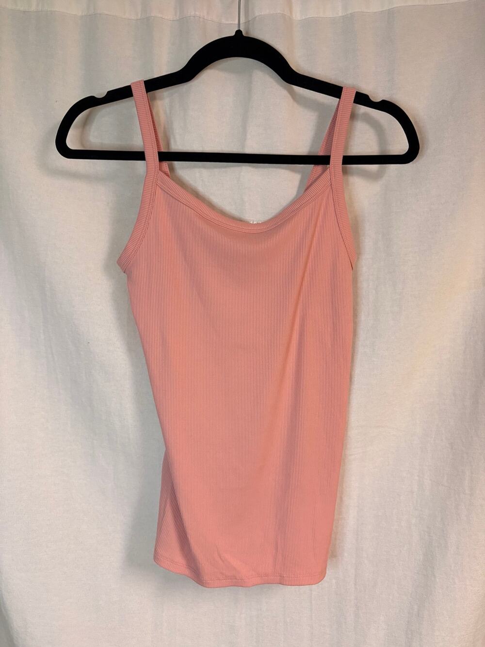 No Boundaries Pink Ribbed Square Neck Tank Top XS Y2K Basic